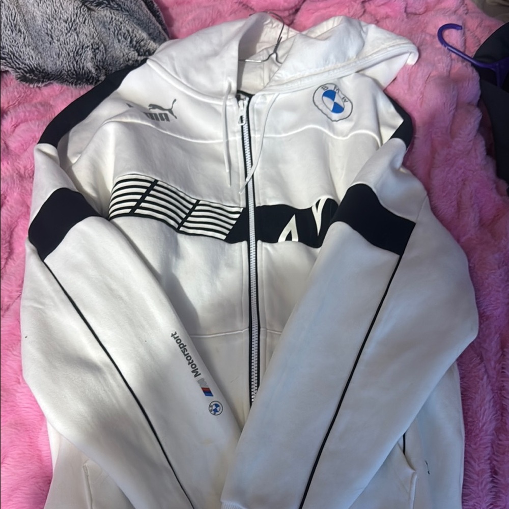 Puma White and Black BMW Motorsport Hoodie